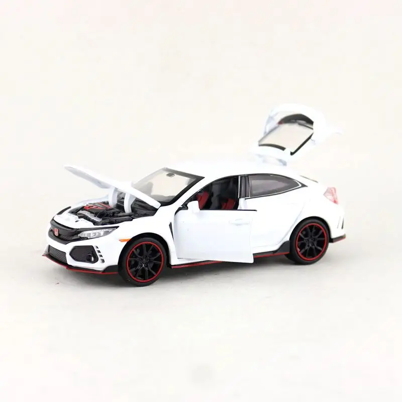 1:32 Масштаб/Литье под давлением металлическая игрушка/Honda Civic Тип R гоночный автомобиль/звук и свет/оттяните назад набор для обучения/фестиваль подарок для ребенка