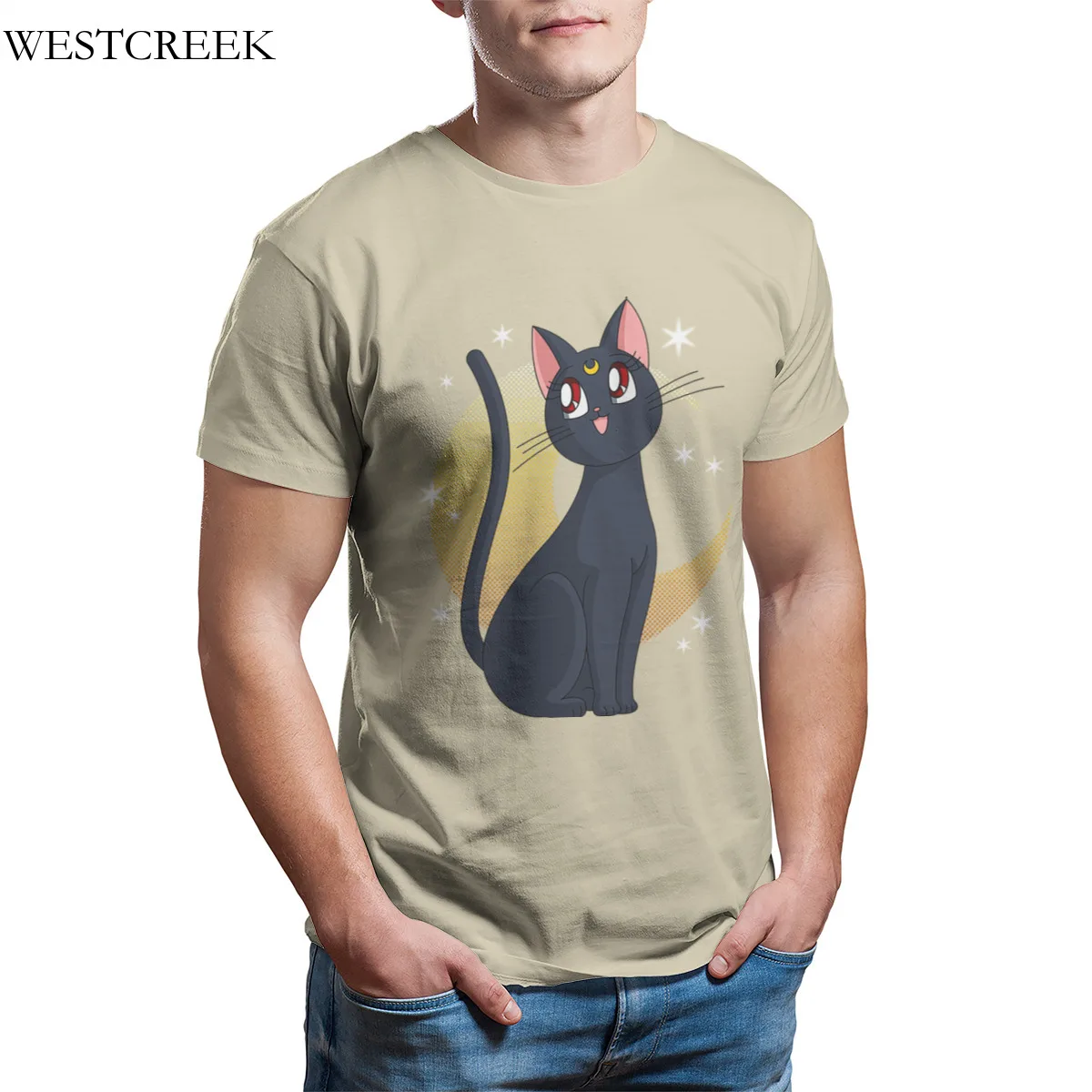 

Wholesale Men's T-Shirt Luna cat Essentials Fashion Kawaii Custom T-Shirt 34771