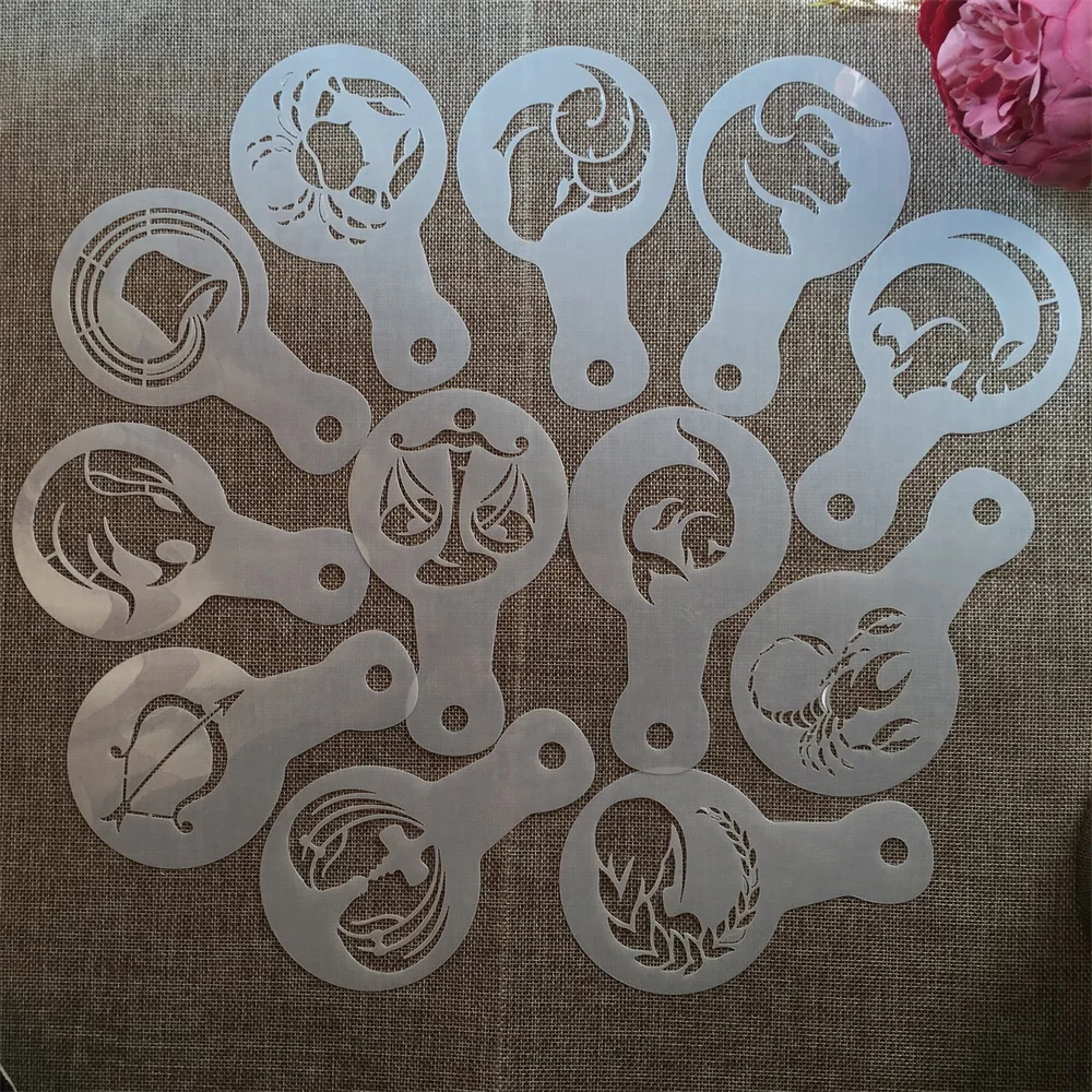 12 шт./лот 14*8 5 см двенадцать созвездий DIY слойные трафареты рисование скрапбукинг