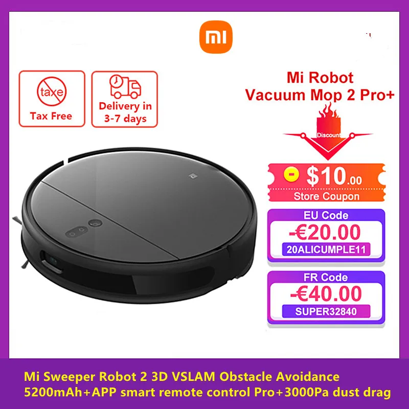 

Робот-пылеулавливатель Xiaomi 2 Pro +, 3000 па, 5200 мАч