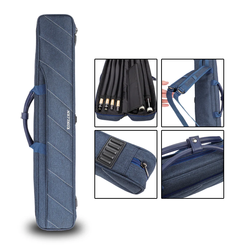 KONLLEN 7 Holes Cue Case 3 Butts 4 Shafts Carrying Large Capacity Pocket Oxford Canvas Bag Two Types Sturdy Wear-resistant Case