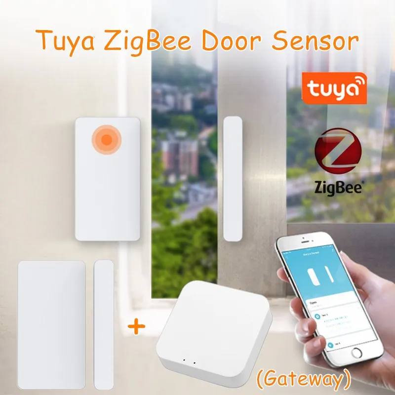 

Умный детектор открытой/закрытой двери ZigBee Tuya, датчик окон с Wi-Fi, совместим с приложением Alexa Google Home Smart Life
