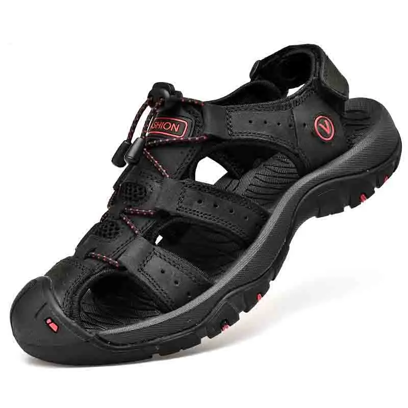 

Classic Men's Sandals Summer Soft Sandals Comfortable Men Shoes Genuine Leather Sandals Big Size Soft Outdoor Men Roman Sandals