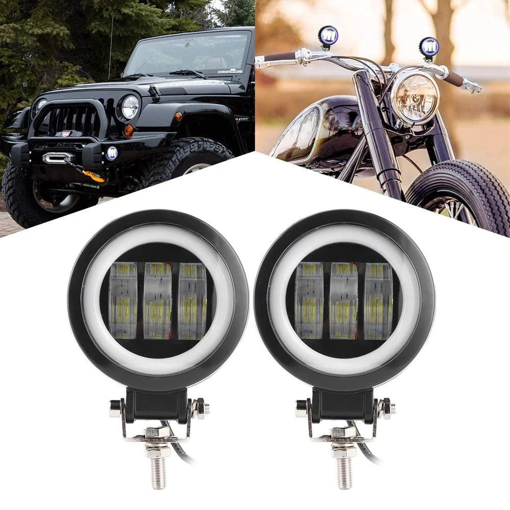 

30W LED Work Light 12V 24V White DRL Angel Eye Halo Ring 3.5INCH Motorcycle SUV Car 4x4 Truck Offroad Driving Fog Lamp Headlight