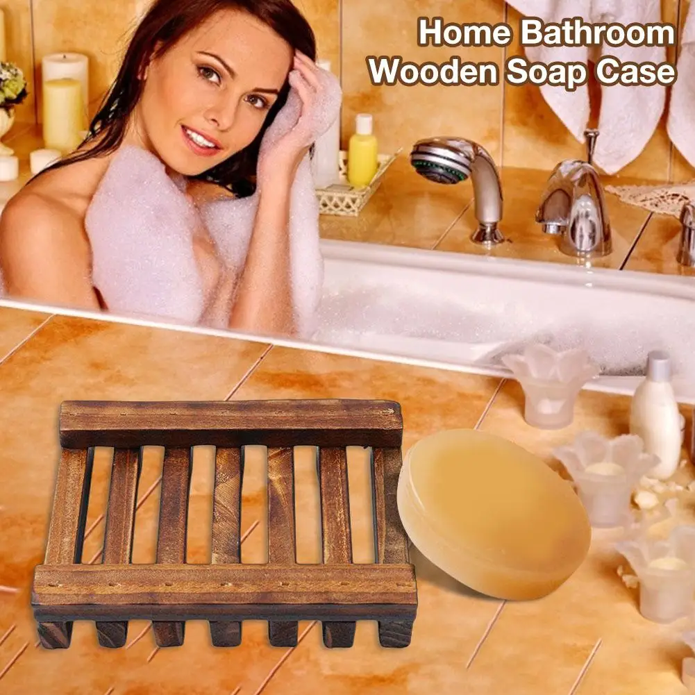 Деревянный чехол для мыла дома и ванной комнаты подставка раковины душа