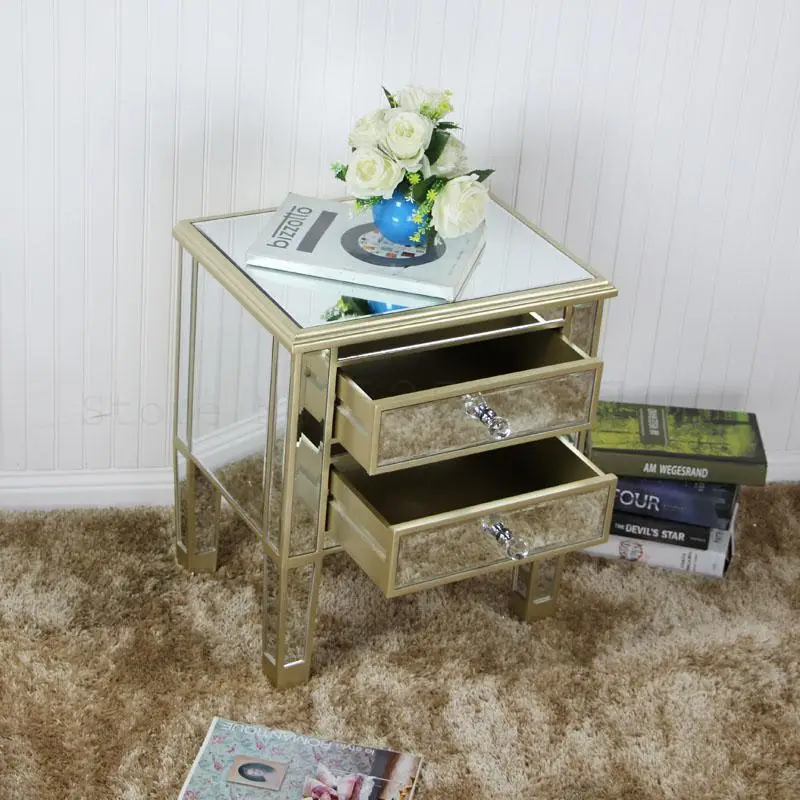 Неоклассическая и постмодернизированная мебель зеркальный прикроватный шкаф