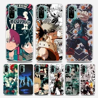 anime my hero academia clear redmi case for note 7 8 9 10 5g 4g 8t pro redmi 8 8a 7a 9a 9c k20 k30 k40 y3 soft silicon