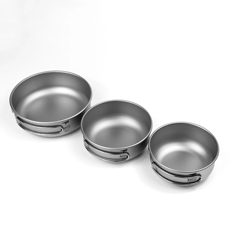 Preise Titan Besteck Sets 4 Schalen 6 Geschirr Camping Picknick Kochen Kochgeschirr Set Titan Geschirr Faltbare Löffel Gabel Messer