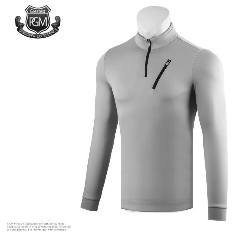 Мужские рубашки для гольфа Pgm футболка с длинными рукавами на молнии дышащие топы