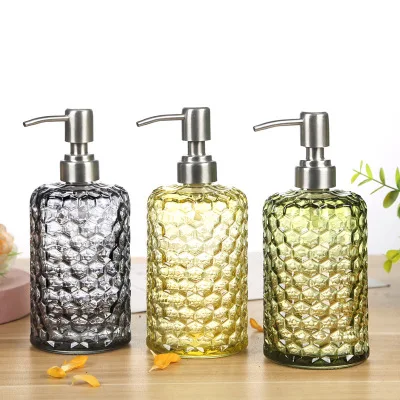 

3pcs/Lot 16 Oz Clear Glass Soap Dispenser - Refillable Wash Hand Liquid, Dish Detergent, Shampoo Lotion Bottle