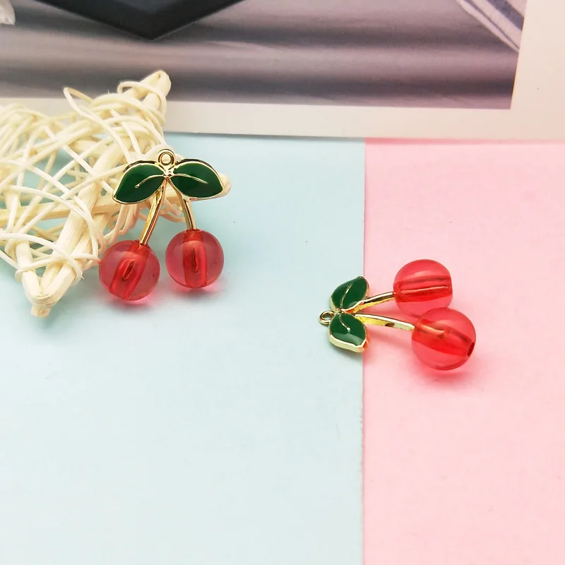 5 шт./лот фруктовая серия сплав Капельное масло трехмерные шармы в виде вишни DIY