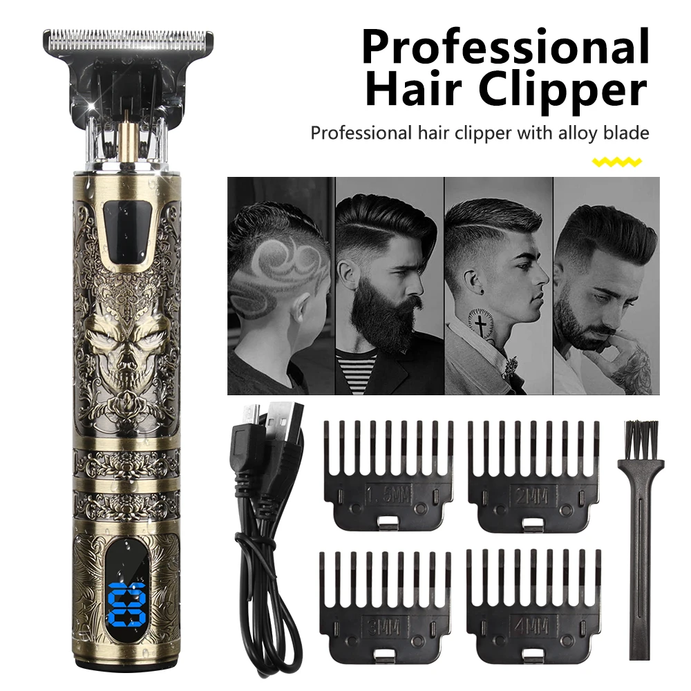 

Hair Trimmer Electric Hair Clippers Shaver Beard Trimmer Professional Men Hair Cutting T Style Machine Rechargeable Barber t9