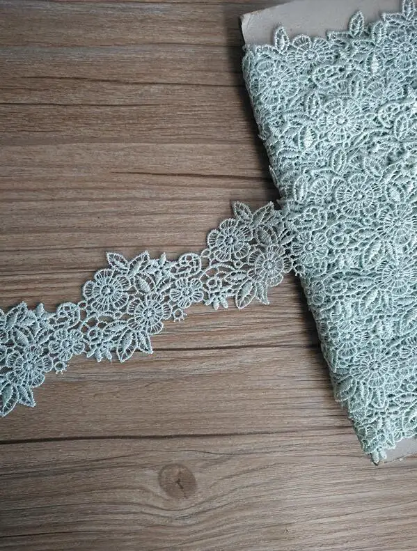 1 Yard Mint Green Black Polyester Flower Embroidered Lace Edge Trim Ribbon Applique Fabric Handmade DIY Sewing Craft Decoration | Дом и сад