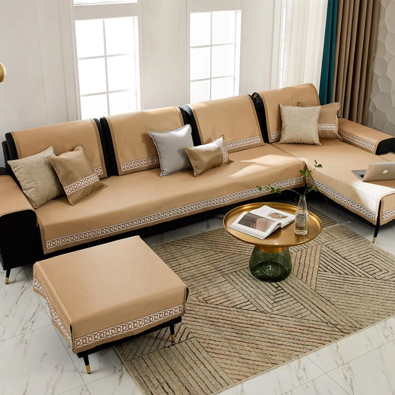 Чехлы для диванов из ледяного шелка летняя Подушка нескользящий чехол дивана с