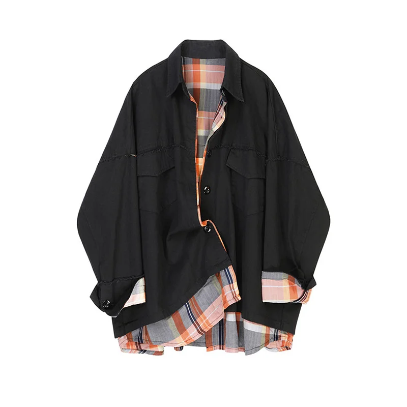 

Женское пальто с длинным рукавом [EWQ], черное однобортное повседневное пальто с отложным воротником, с длинными рукавами, модель 16E4287 в Корей...