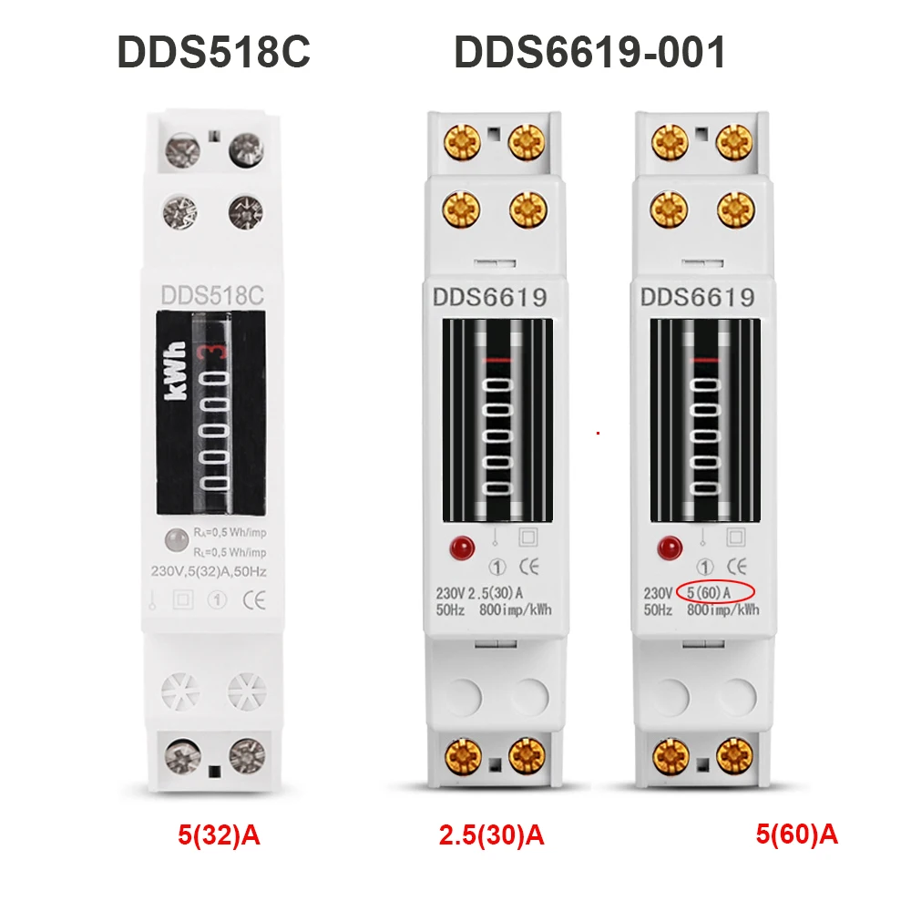 Однофазный электронный измеритель энергии кВт/ч ваттметр переменного тока 220 В