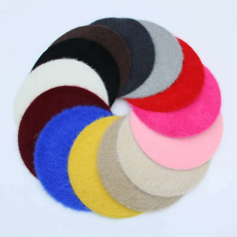 1 шт. женская элегантная многоцветная Шапка берет с кроличьим мехом|beret hat|beret beanie