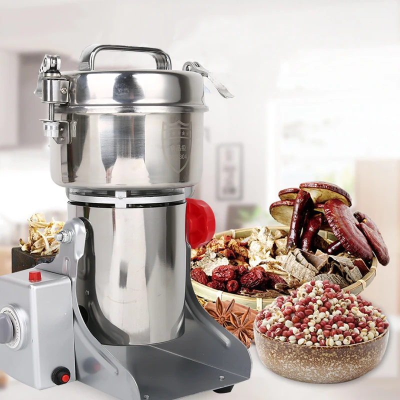 

800g Electric Grain Mill Spice Herb Grinder Pulverizer Super Fine Powder Machine for Spice Herb Grain Coffee Rice Corn Grinders