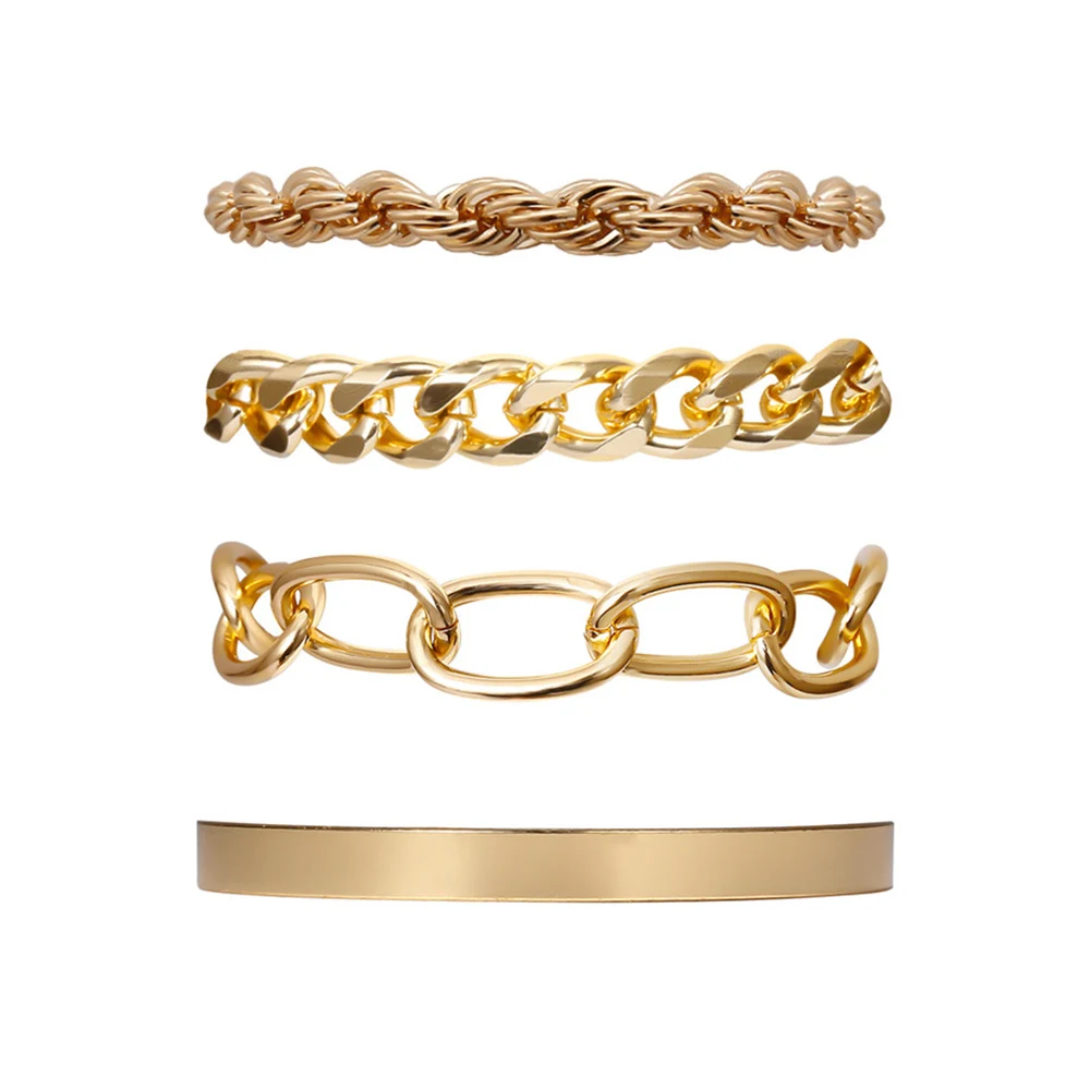 Гладкие C-образные браслеты закрученные браслеты-цепочки простая нить о-образный