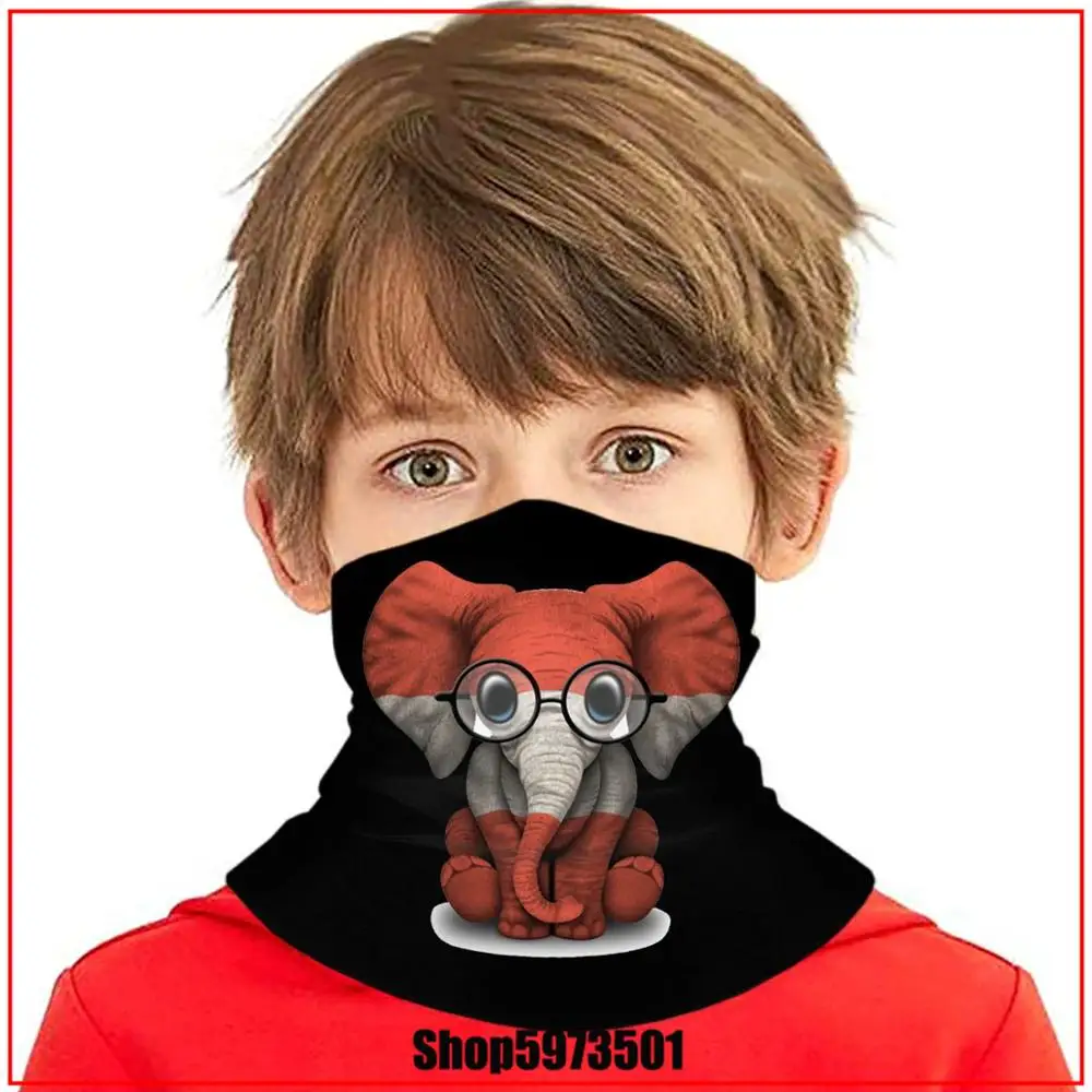 Детские слоны с очками и австрийским флагом банданы шарф сделай сам маска для