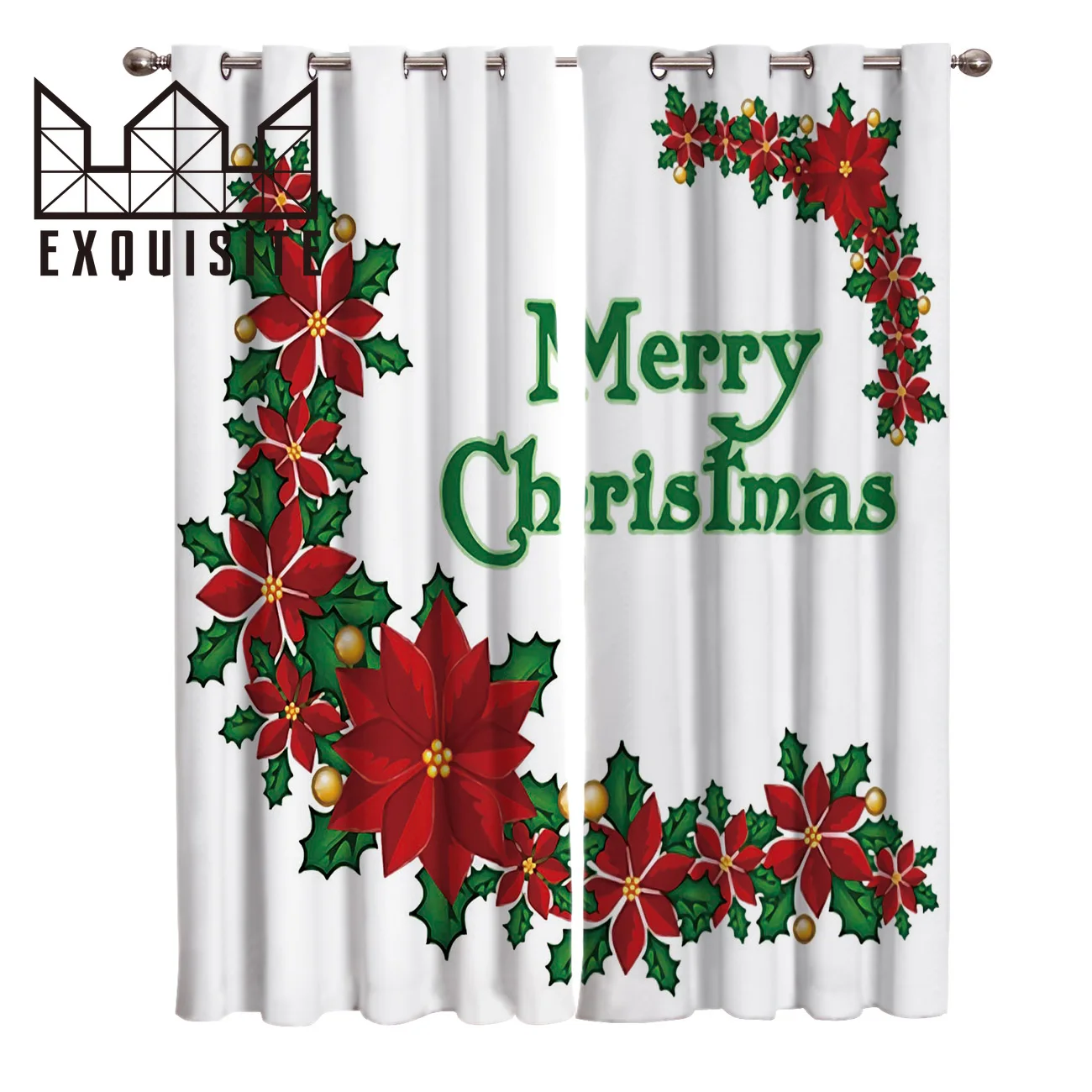 Изысканный дом Счастливого Рождества Штора для ванной комнаты Крытый Декор