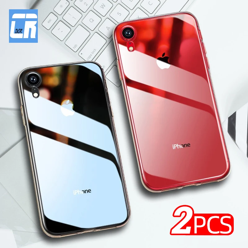 Чехол для iphone xr x xs max se 5 5c 5s 6s 7 8 plus ультратонкий прозрачный 2 шт. | Мобильные