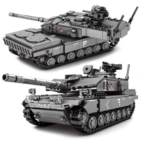 military tanks challenger leopard 2a7 main battle tank soldier police building blocks ww2 bricks army kids children toys gifts