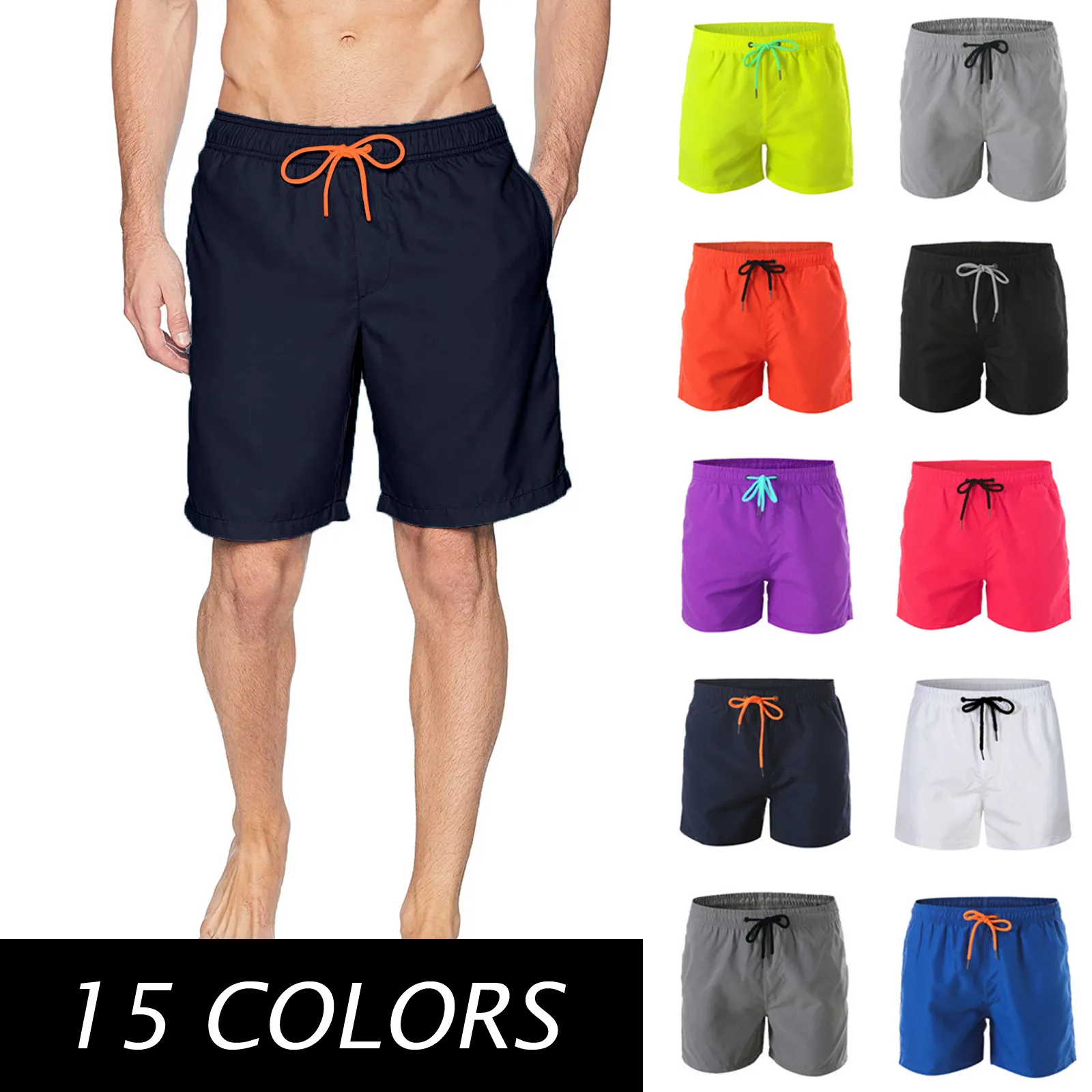 

Men's Beach Pants Sports Casual Shorts Quick Dry Shorts Beach Shorts Men With Inner Net Running Beach Short Board Pants D4