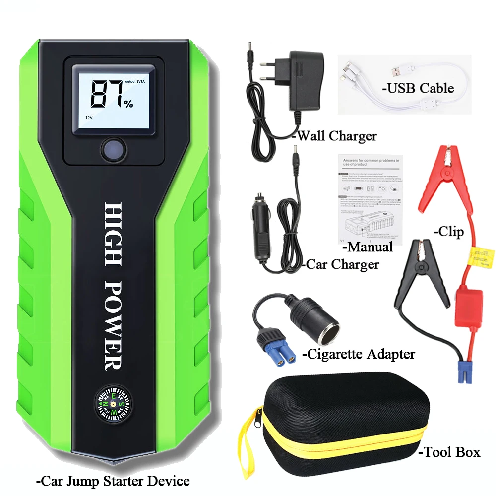 

GKFLY High Capacity 20000mAh 12V Car Jump Starter 1000A Portable Starting Device Power Bank Car Charger For Car Battery Booster