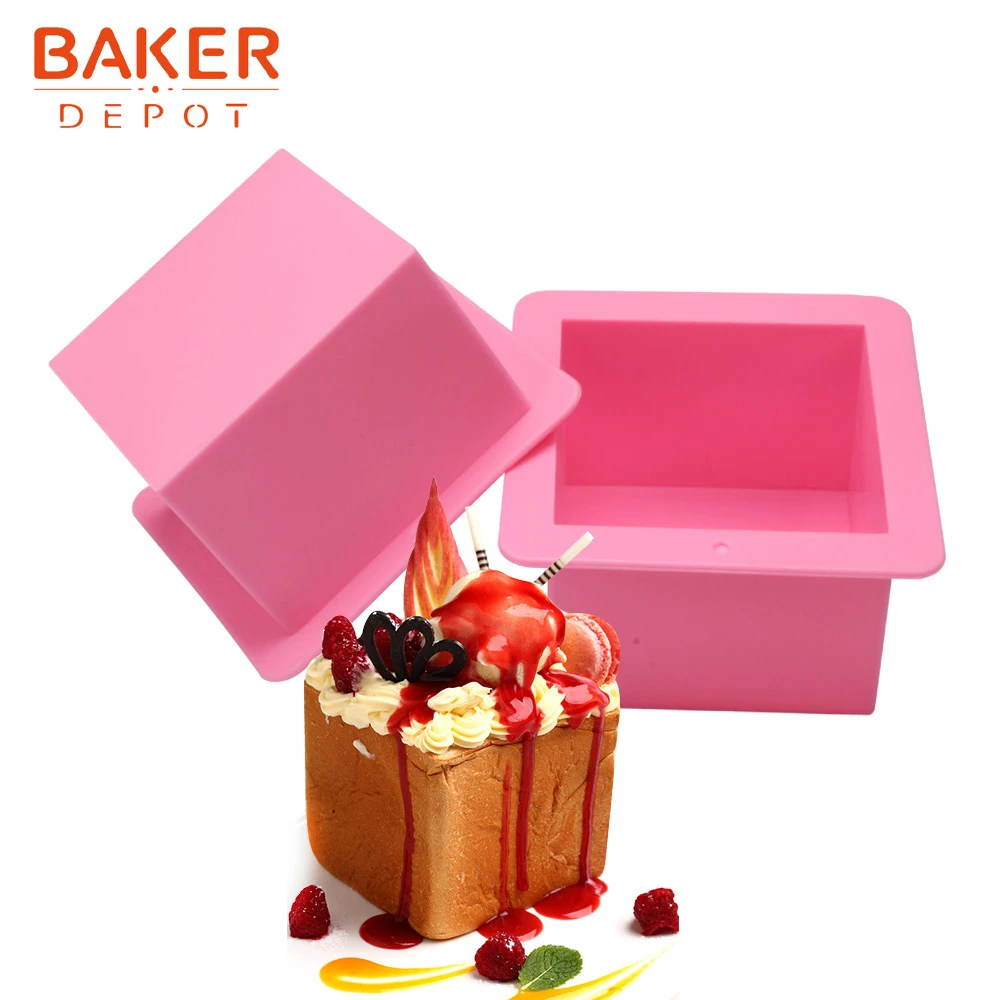 BAKER DEPOT квадратная форма для тостов силиконовая мыла ручной работы 500 мл хлебное