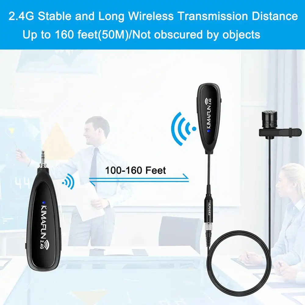 KIMAFUN Мини Портативная гарнитура 2,4G наушники Bluetooth беспроводной микрофон усилитель мощности для туристического гида для обучения
