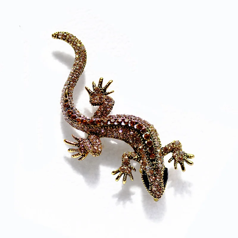 Уникальные стразы ящерицы брошь булавка для женщин Geckos вечерние броши одежды