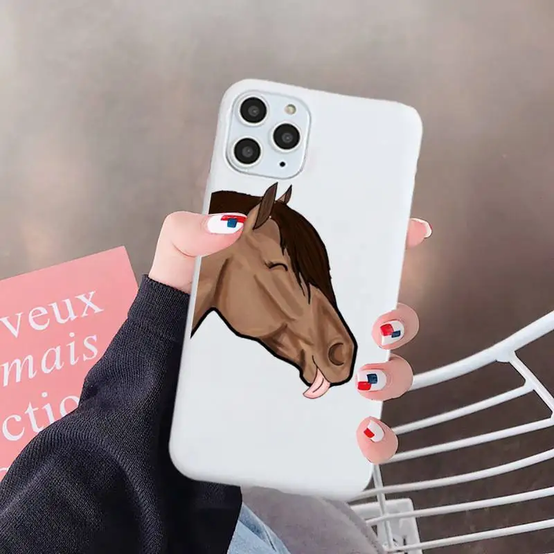 

horse Donkey cute Phone Case Candy Color for iPhone 6 7 8 11 12 s mini pro X XS XR MAX Plus