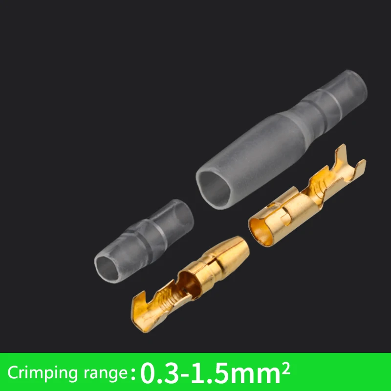 100Pcs/Lot 4.0mm Female and Male Bullet Terminals Connector Gold Brass Wire And Insulating Sleeves for Car | Обустройство дома
