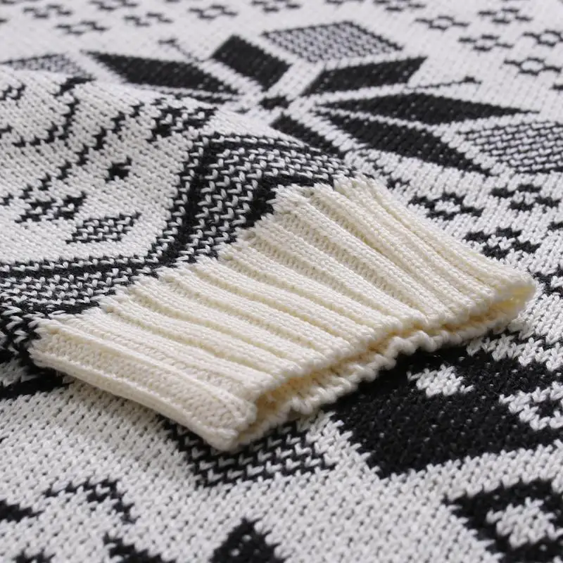 Рождественский свитер со снежинками для мужчин пуловер с принтом оленя мужской