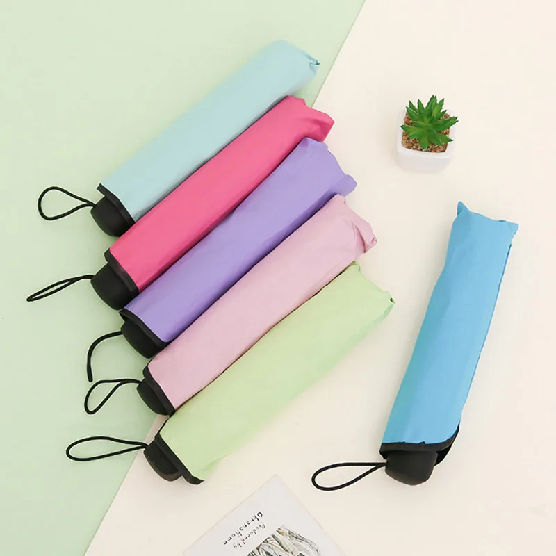 Мини-зонт женский виниловый с защитой от УФ-лучей и 8 ребрами |