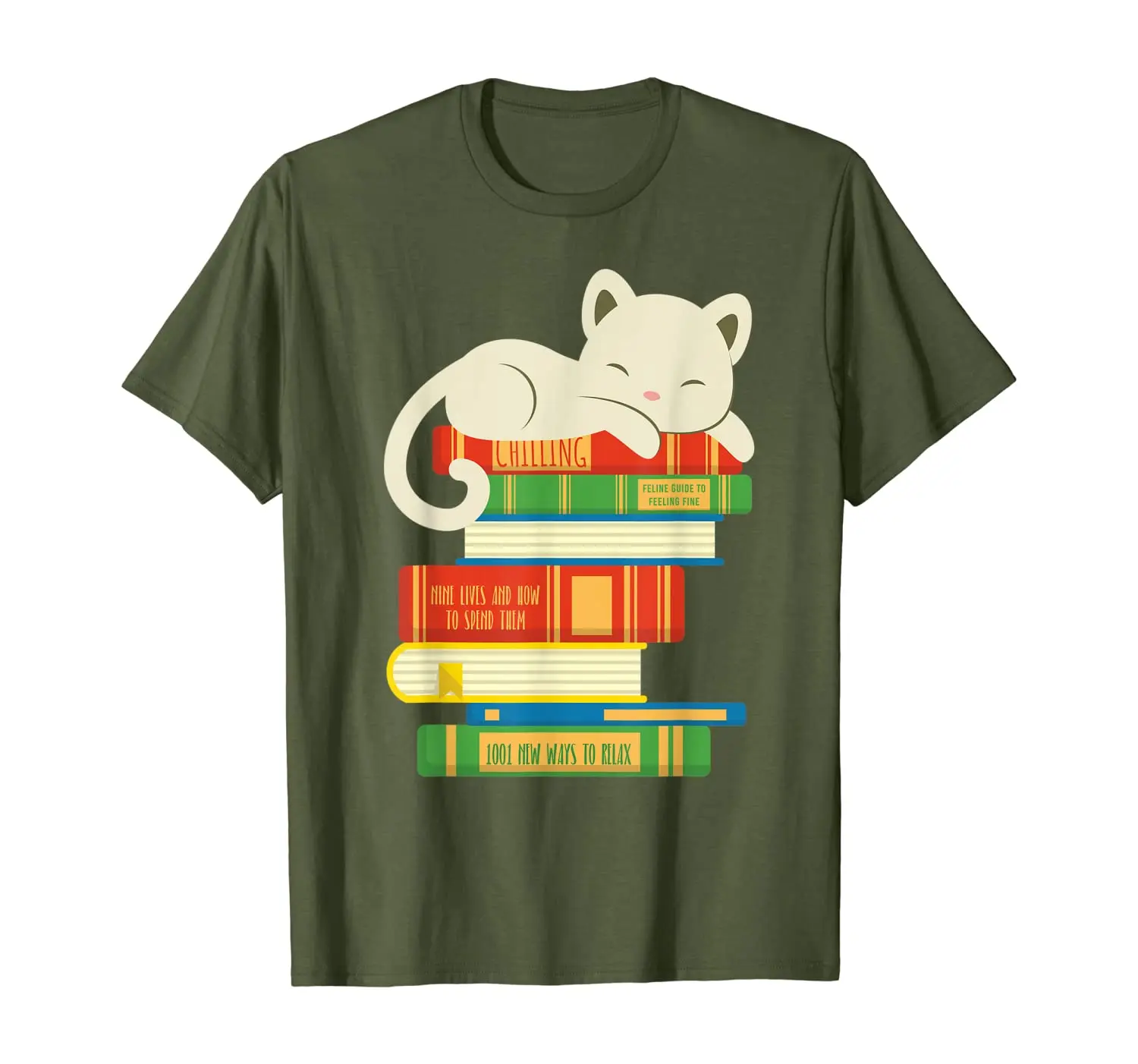 

Reading Library Literature Read Books Cats Lover Reader Gift T-Shirt