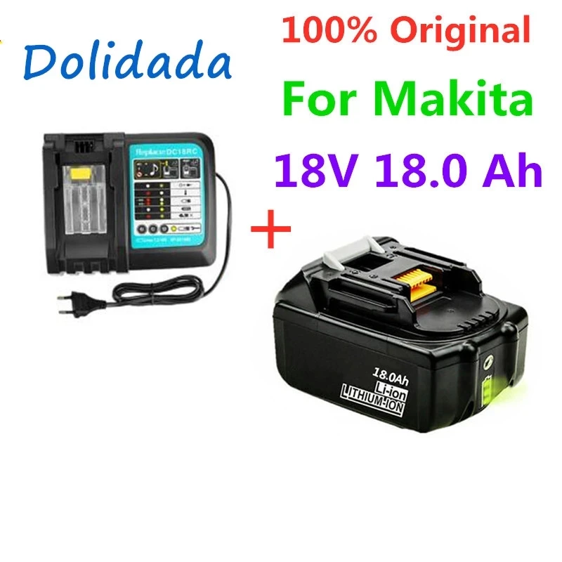 18V1 8Ah перезаряжаемая батарея 18000mah литий-ионная сменная питания для MAKITA BL1880 BL1860
