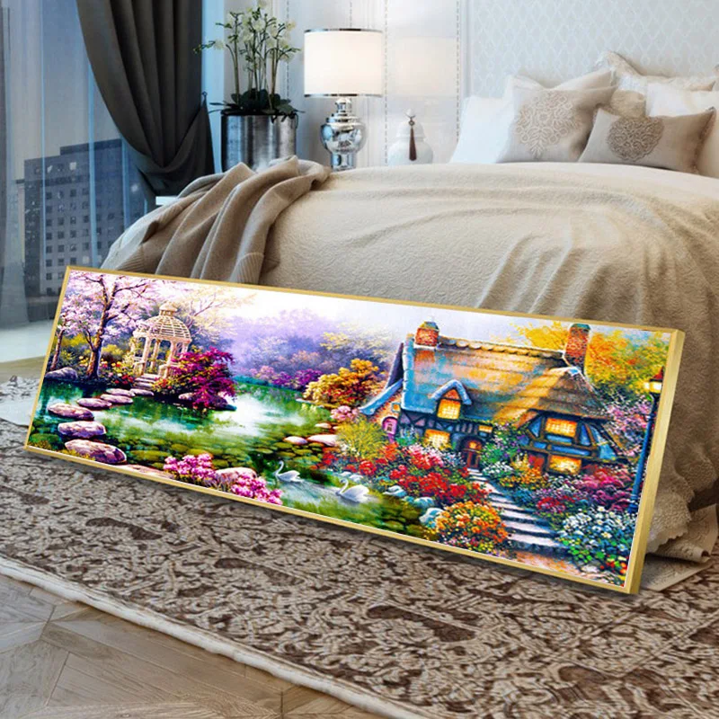 

Art Hoom Living Room Wall Decoration 35*70CM Large 5D Diamond Painting House Garden Landscape Embroidery Stitch Kit Craft