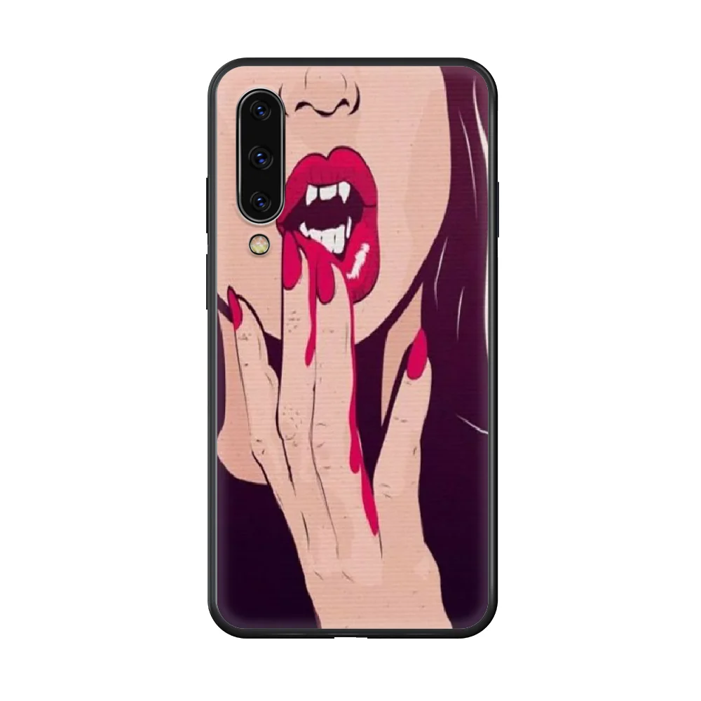 

Hot Lips Phone case hull For Samsung Galaxy A 50 51 20 71 70 40 30 10 E 4G S black funda silicone bumper soft Etui luxury coque