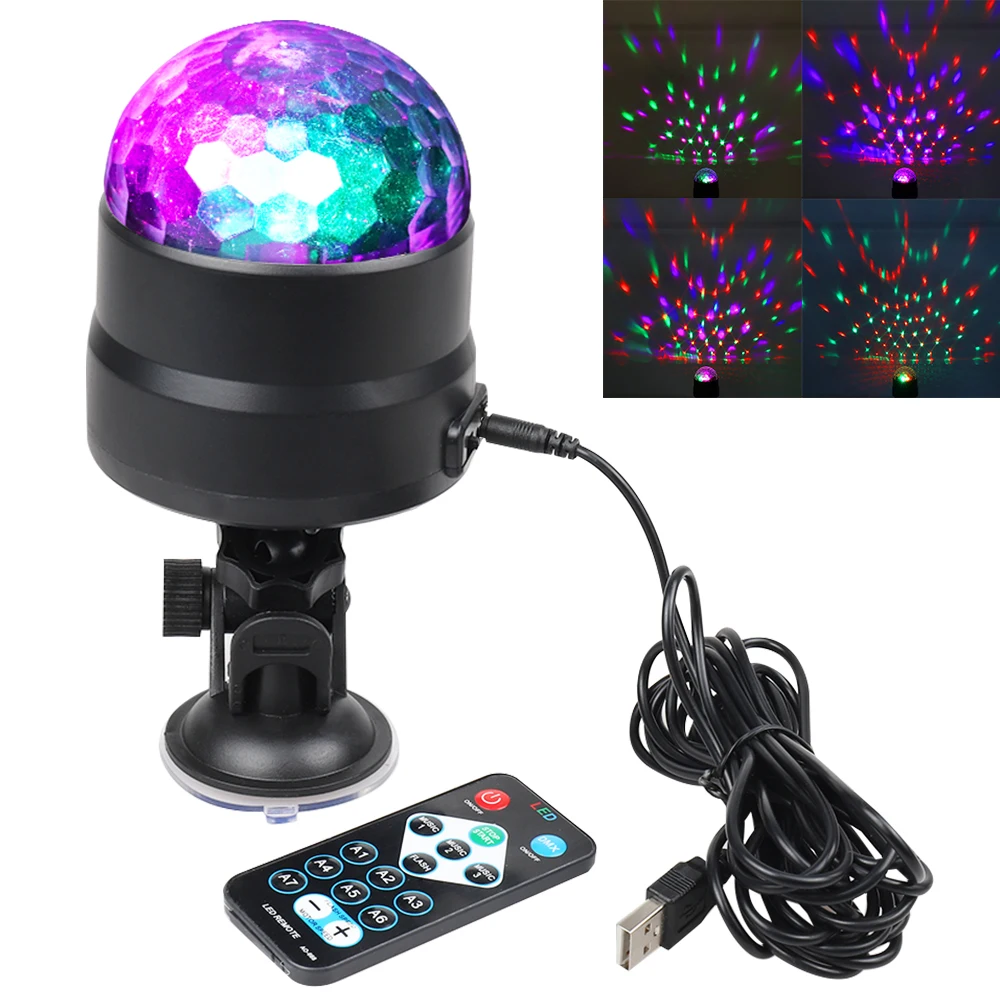 Миниатюрный светодиодный RGB-шар для автомобиля лампа сценического освещения со