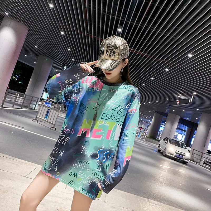 QING MO женская футболка с буквенным принтом офисная Дамская стильная Свободная