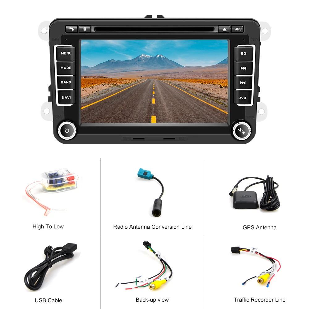 Автомагнитола Podofo 2 Din DVD плеер для Skoda Octavia Golf 5 Touran Passat B6 Polo Sedan Tiguan Yeti 7