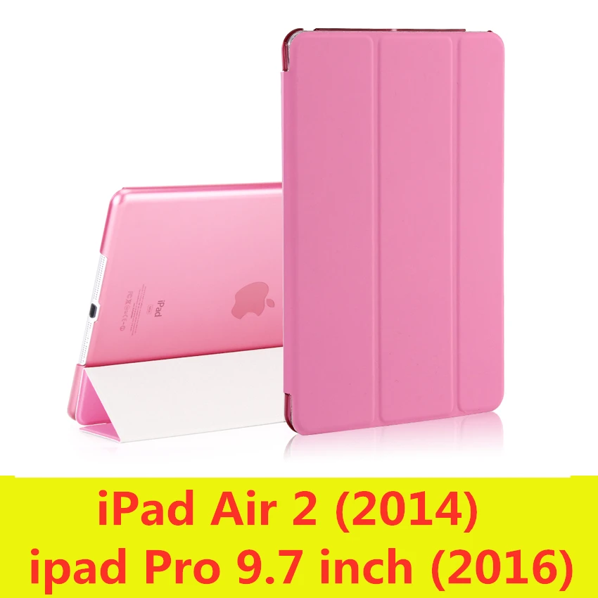 Чехол для iPad 9,7 6-го поколения, Чехол Air 3 2 1 Pro 10,5, прозрачный чехол, умный чехол из искусственной кожи для сна - Цвет: pink-L-Air2 Pro9.7