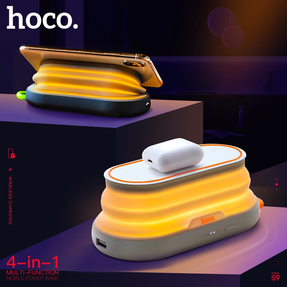 HOCO многофункциональный внешний аккумулятор на 5000 мАч беспроводное зарядное
