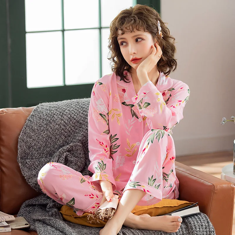 2020 Женская одежда для весны и лета пижамные комплекты сна милая Пижама Женский