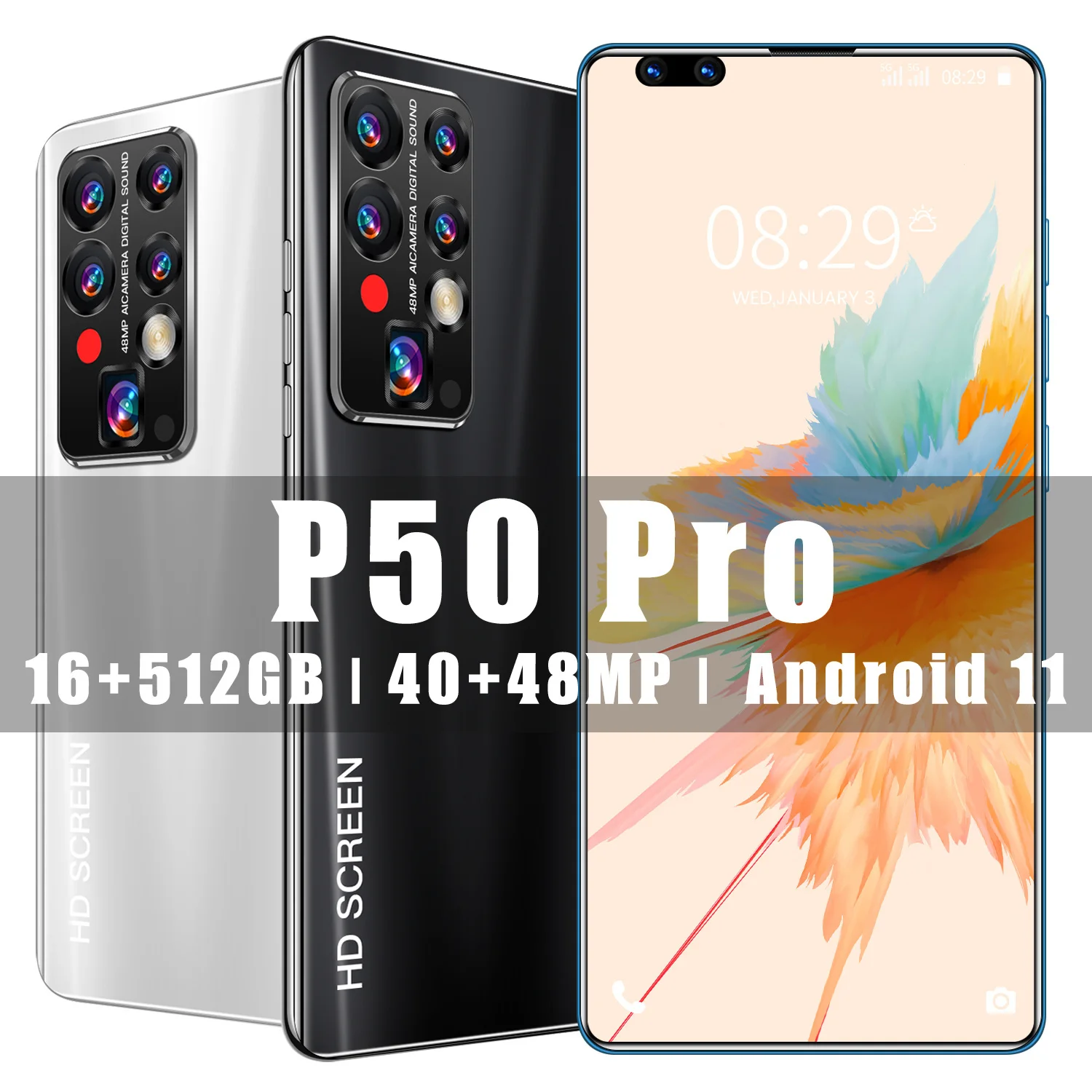

Global Version 7.8 Inch P50 Pro Smartphones 5G LTE 3040*1440 16+512GB 40+48MP 10 Core Andriod 11.0 Mobile Cell Phone MTK6889