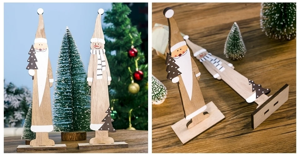 1 комплект мульти DIY креативные деревянные поделки РОЖДЕСТВЕНСКИЕ Санта/олень деревянные украшения для домашнего стола украшения для рождественской вечеринки