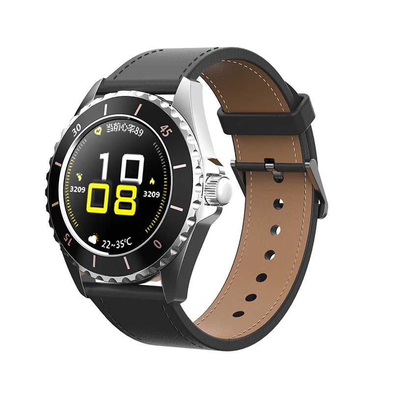 

Смарт-часы мужские/женские, с кожаным ремешком, с измерением температуры