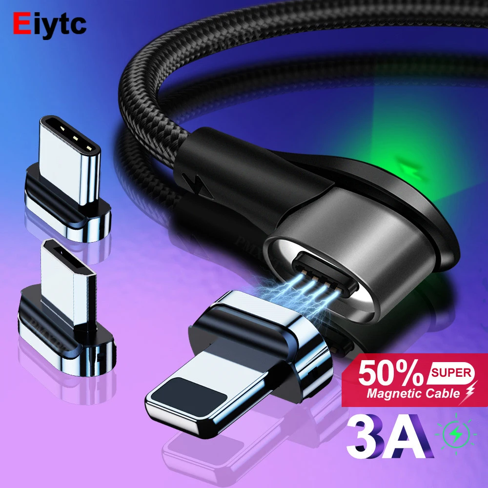 

3A Fast Charging Magnet Data Cord Magnetic Type C Micro USB Cable For iPhone Xiaomi Mobile Phone Charger Quick Charge USB Cable